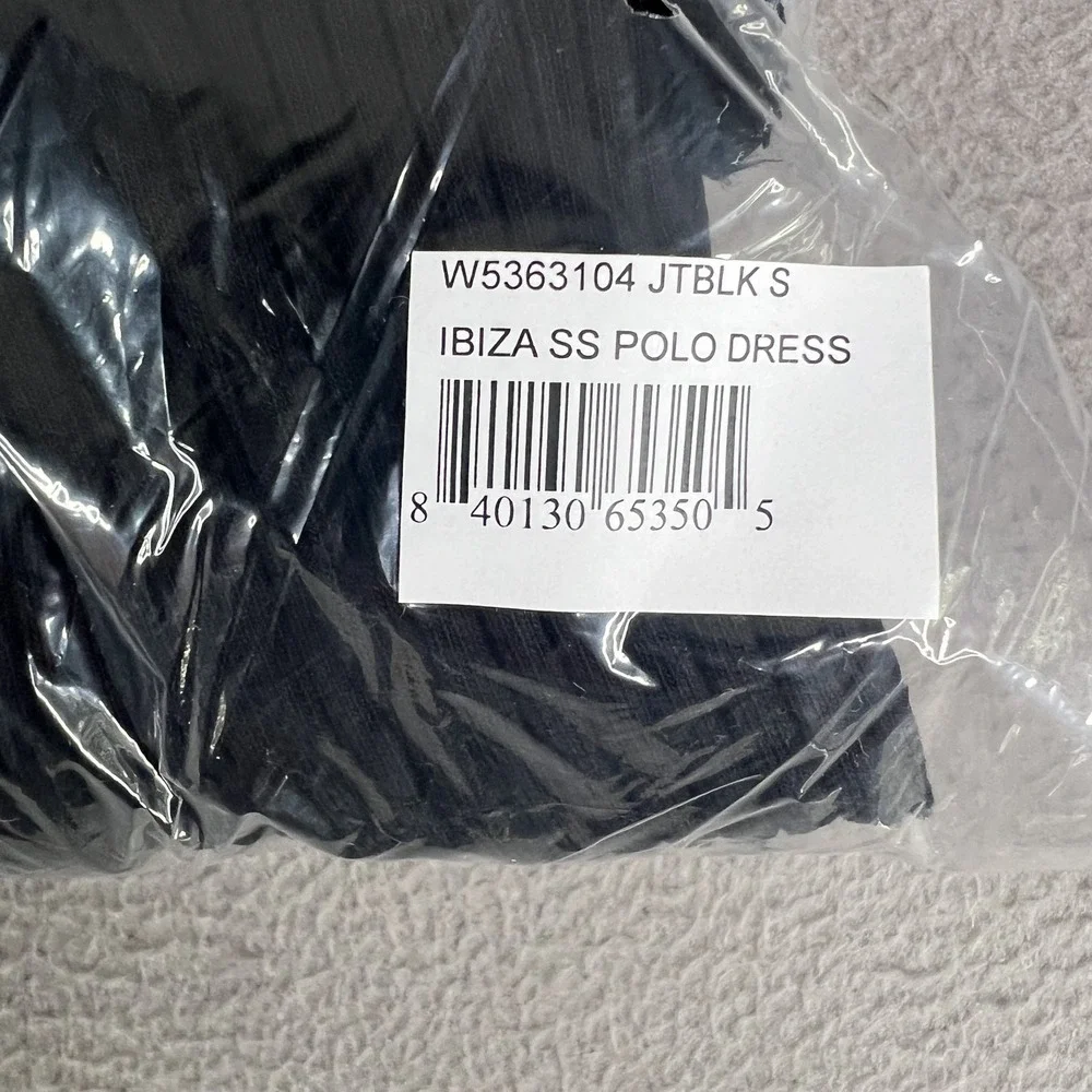 Cotton Citizen Dress Womens Small Black Ibiza SS Polo Ribbed Stretch Made USA